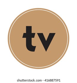 tv brown letters ,abstract background logo, design identity in circle, alphabet letter