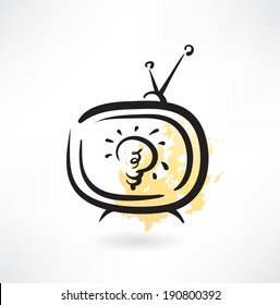 TV bulb grunge icon