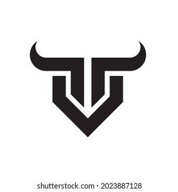 TV Bull Initials Letter Monogram Logo Design Vector Template