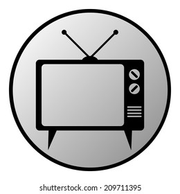 TV button on white background - vector illustration.