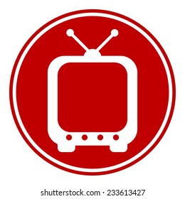 TV button on white background - vector illustration.