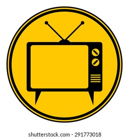 TV button on white background - vector illustration.