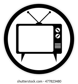 TV button on white background - vector illustration.