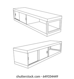 tv cabinet drawing
