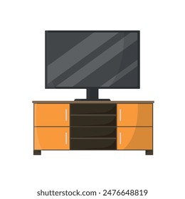 TV cabinet icon. Flat vector illustration