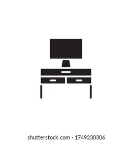 tv cabinet icon glyph vector. isolated on white background