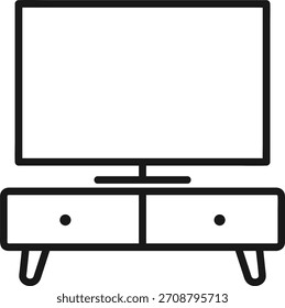 TV con el Vector del icono del gabinete
