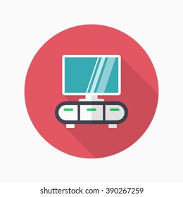 TV cabinet icon , Vector flat long shadow design.