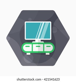TV cabinet icon , Vector flat long shadow design.