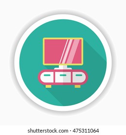 TV cabinet icon , Vector flat long shadow design.