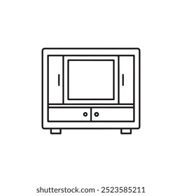 tv cabinet icon. vector glyph icon for your website, mobile, presentation, and logo design. Locker line icon vector illustration.