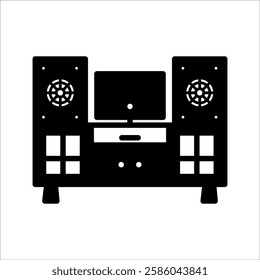 tv cabinet icon. vector glyph icon for your website, mobile, presentation and logo design. Vector illustration of locker line icon, on white background.