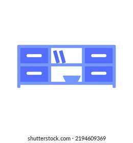 TV cabinet icon. Vector illustration