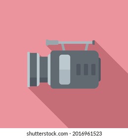 Tv camcorder icon flat vector. Video camera. Movie camcorder