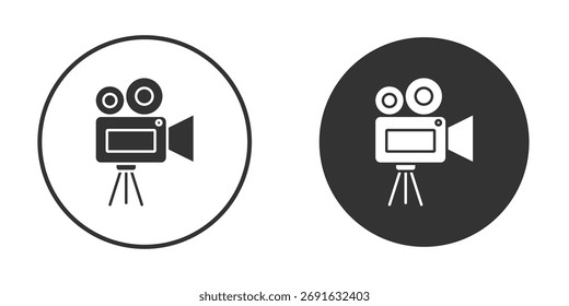 Icono de cámara de televisión ilustraciones planas. Arte vectorial.