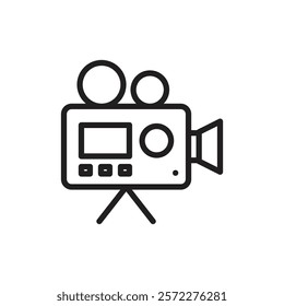 TV camera icon Flat vector set outline