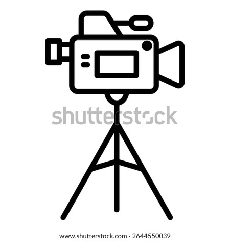 TV camera icon outline set sign