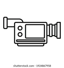 Icono de la cámara de televisión. Icono de vector de cámara de contorno para diseño web aislado en fondo blanco