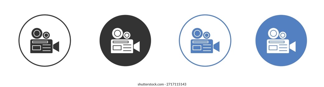 Piktogramm-Set für TV-Kamerasymbole. Vektorsymbol-Designs