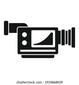 Icono de la cámara de televisión. Ilustración simple del icono vectorial de la cámara tv para el diseño web aislado en fondo blanco