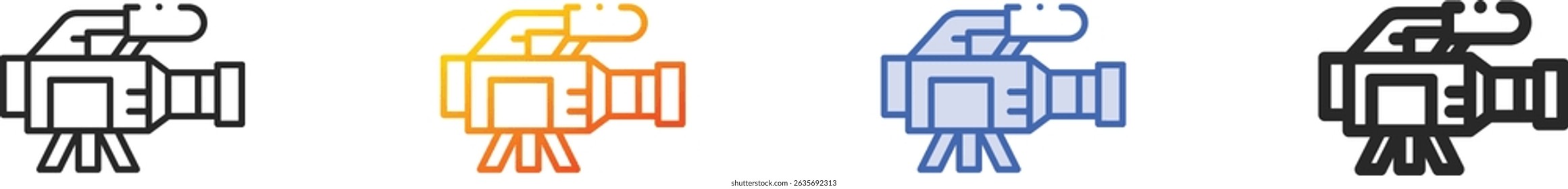 tv camera icon.Thin Linear, Gradient, Blue Stroke and bold Style Design Isolated On White Background