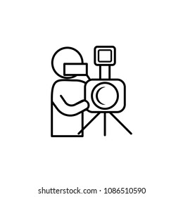 TV channel operator icon. Element of media and news for mobile concept and web apps. Detailed TV channel operator icon can be used for web and mobile. Premium icon on white background