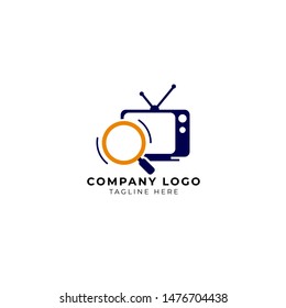 TV channel search logo vector icon ilustration