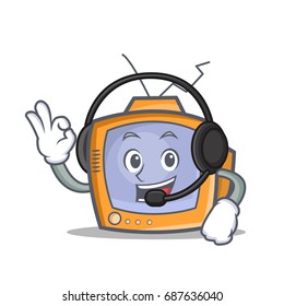 TV character cartoon object with headphone