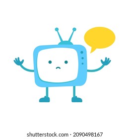 Carácter de TV. Mascota de la televisión. Burbuja de mensajes.