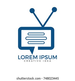 TV chat logo design. TV media logo design.