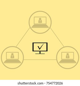 TV and  checkmark. vector  icon