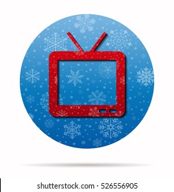 tv christmas icon in circle