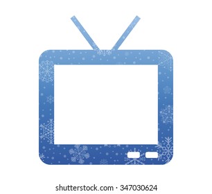 TV christmas icon with snow