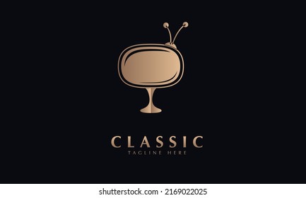 tv or cinema vector monogram logo template