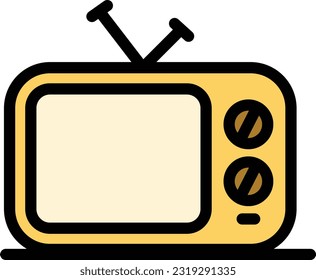 TV color icon isolated white background