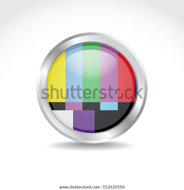 Tv Color Test Image Glossy Button Stock Vector (Royalty Free) 152620106 ...