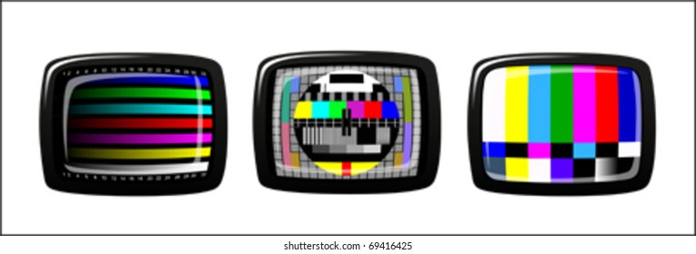 tv - color test pattern - test card, vector