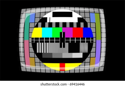 tv - color test pattern - test card, vector