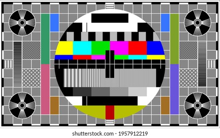 TV color test pattern on high definition screen