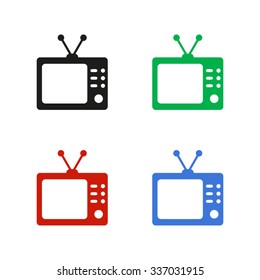 TV - color vector icon