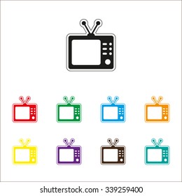 TV - color vector icon