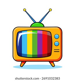 TV Vector colorido sobre fondo blanco