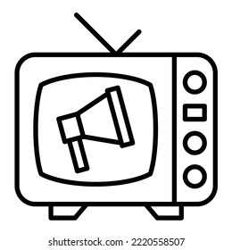 TV Commercial icon vector image. Can also be used for web apps, mobile apps and print media.