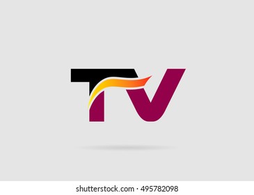 TV company linked letter logo
