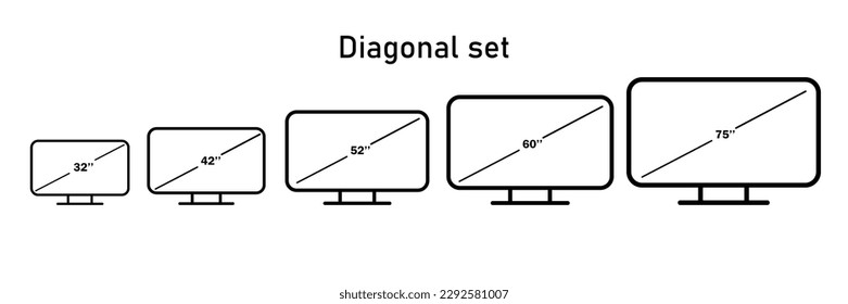 TV, computer diagonal, set of diagonals