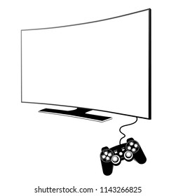 TV, computer game console Icon vector Eps10