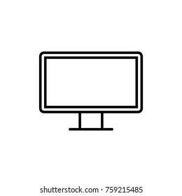 TV Computer screen display monitor vector illustration simple line icon symbol pictogram
