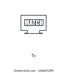 Tv concept line icon. Linear Tv concept outline symbol design. This simple element illustration can be used for web and mobile UI/UX.