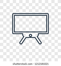 Tv concept vector linear icon isolated on transparent background, Tv concept transparency concept in outline style