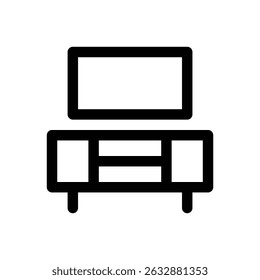 Console de TV. Ícone de vetor de traçado editável.